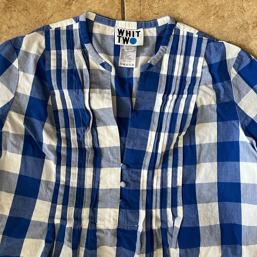 Anthropologie Whit Two Gingham Midi Dress - L - Picture 3 of 6
